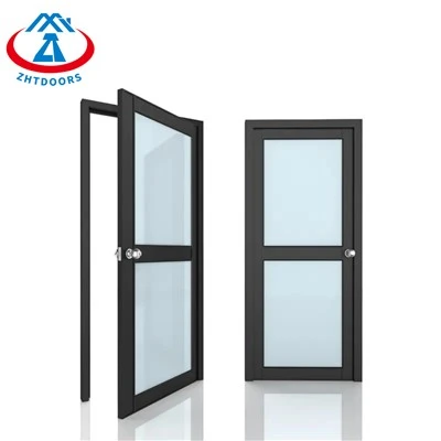 Pintu api dalaman putih dengan panel kaca